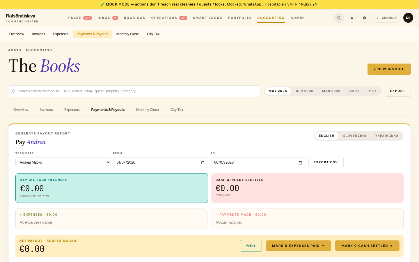 Accounting — Payments