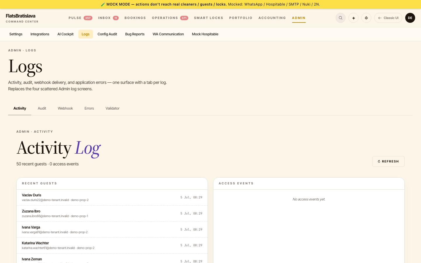 Activity Log