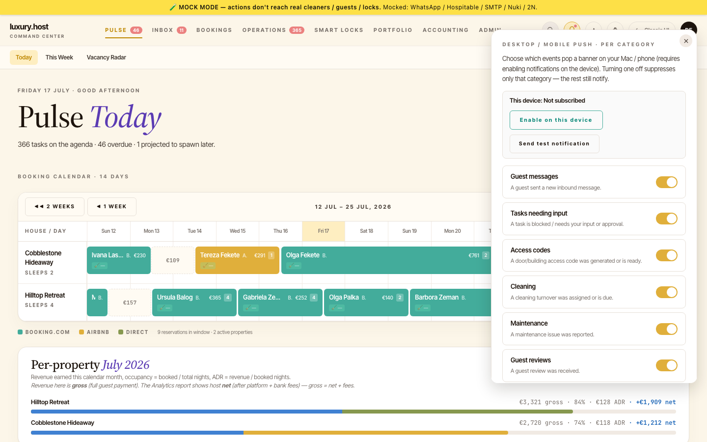 Notification bell dropdown